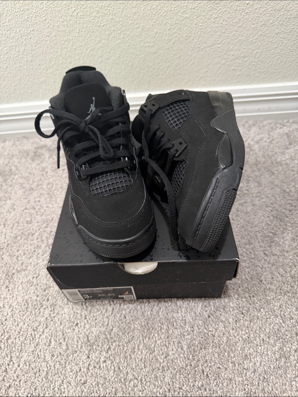 Jordan Kids' All-Black Retro 4 Sneakers
